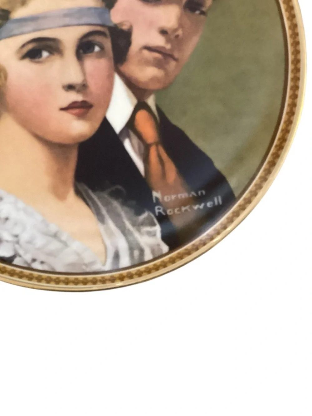 Knowles 1980’s Norman Rockwell Meeting on the Path Collectors Plate & Box